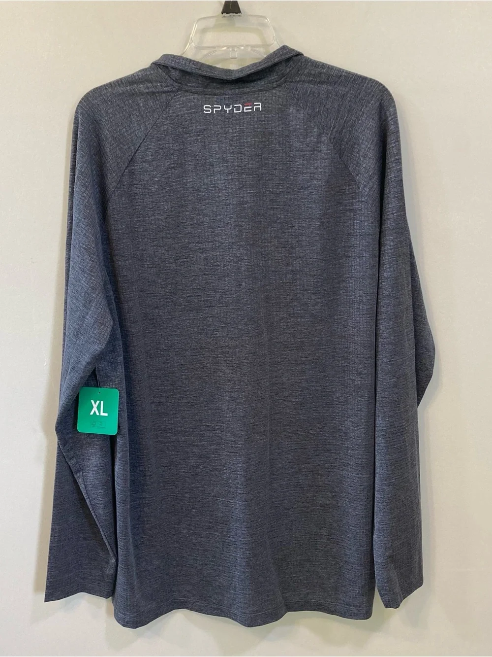 Spyder Active Mens Sz XL Long Sleeve Pullover Shirt Gray Stretch Lightweight NEW